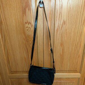 Vera Bradley Black Mirofiber and Faux Leather Crossbody